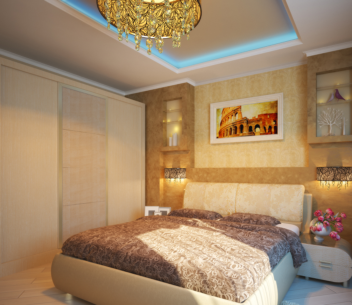 Дизайн проект квартиры на Белинского: спальня, фото 1