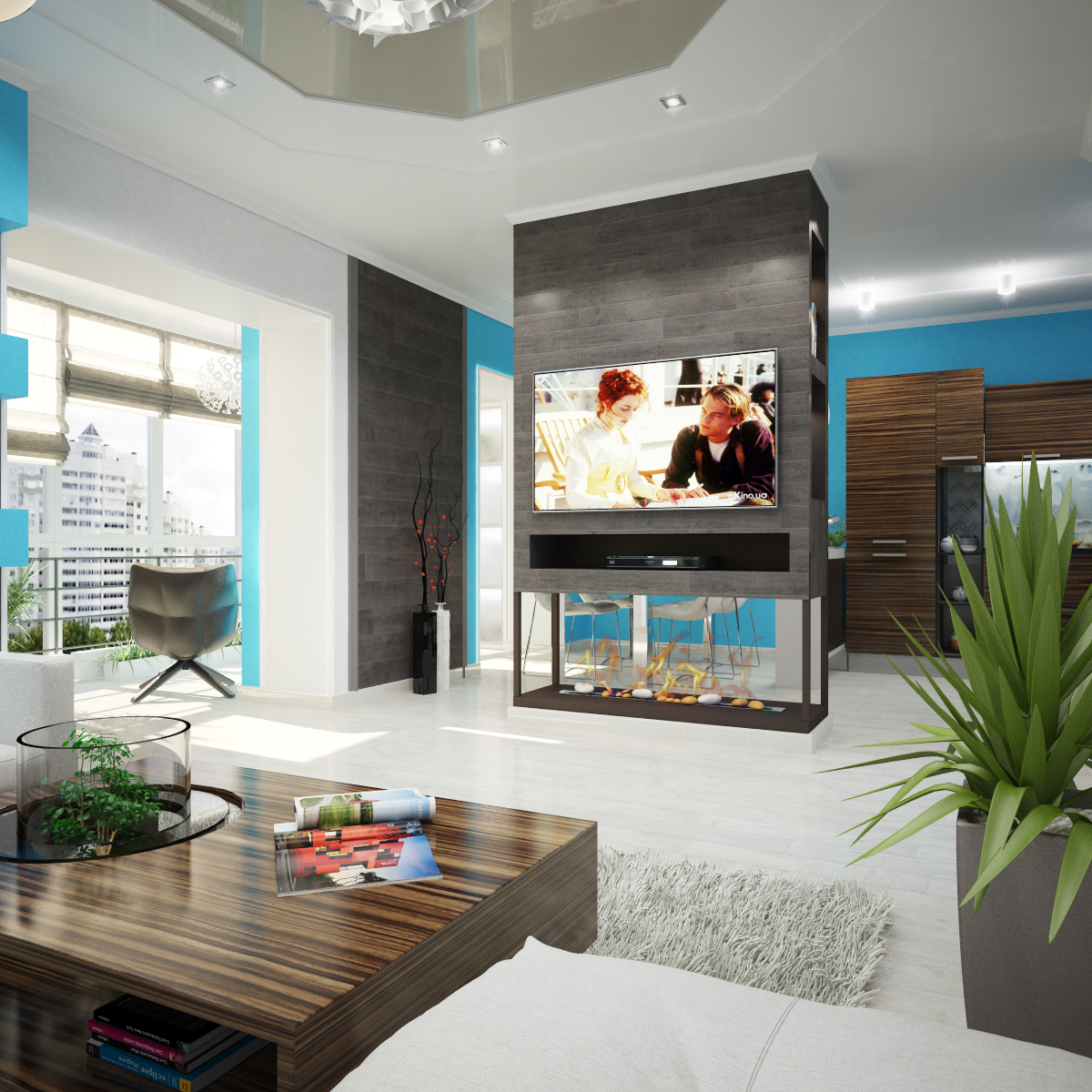 Дизайн проект квартиры на Большой Манежной 13: гостиная, фото 1