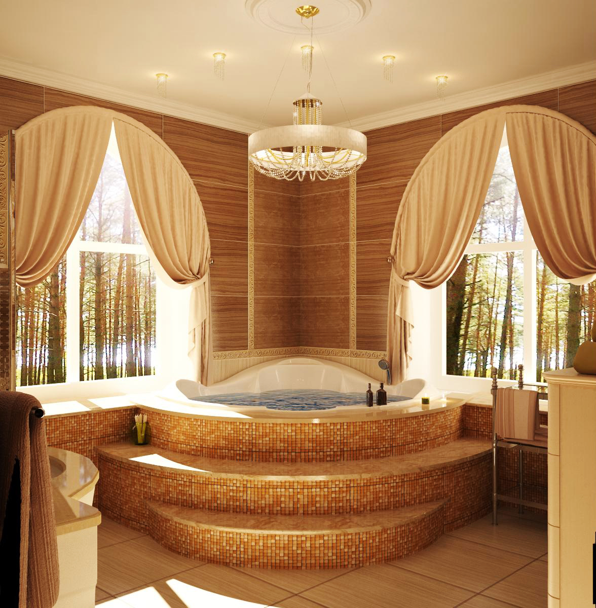 Разработка и реализация дизайн проекта коттеджа в поселке Ямное: ванная комната, фото 1 Разработка и реализация дизайн проекта коттеджа в поселке Ямное: ванная комната, фото 1