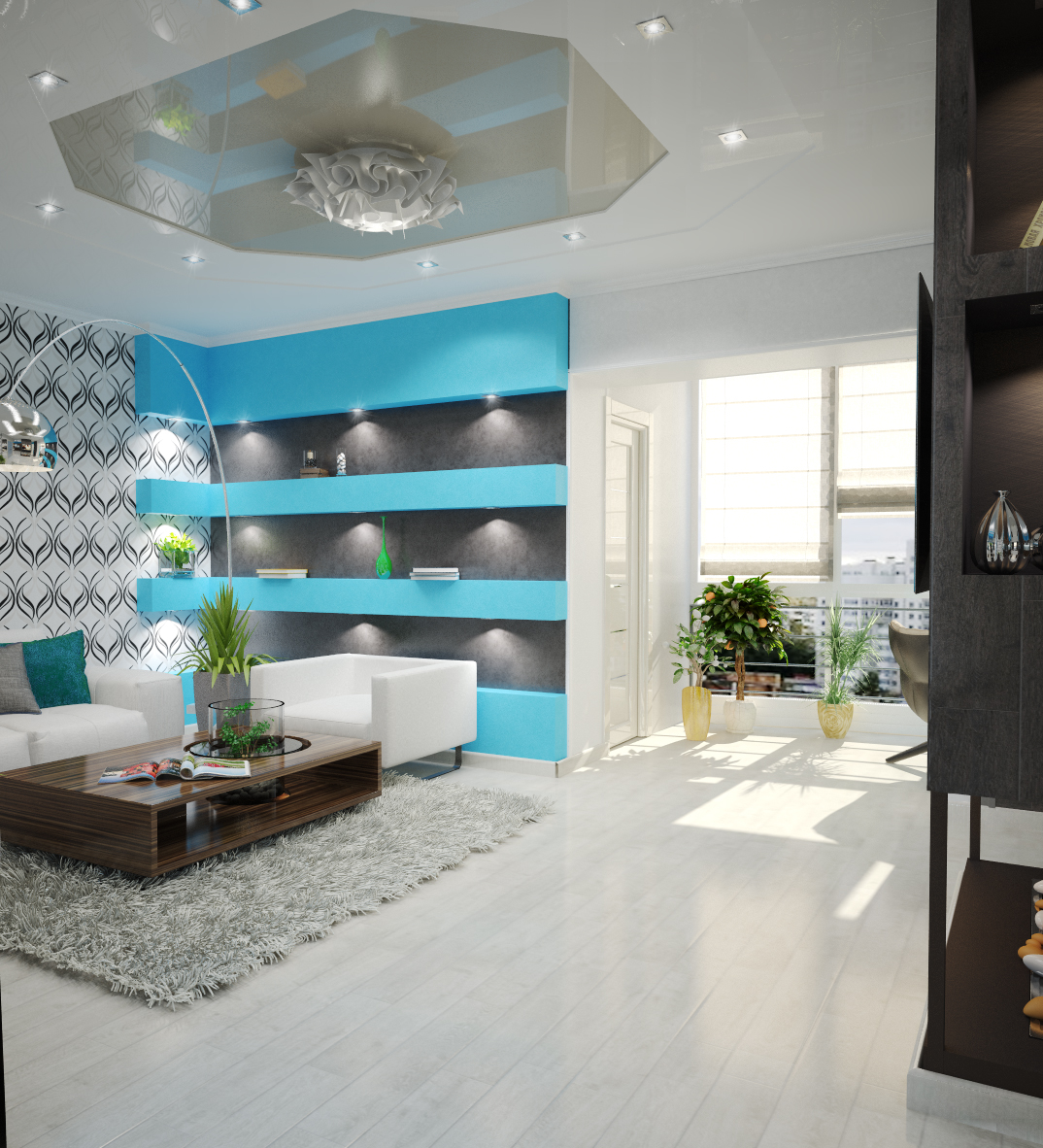 Дизайн проект квартиры на Большой Манежной 13: гостиная, фото 6