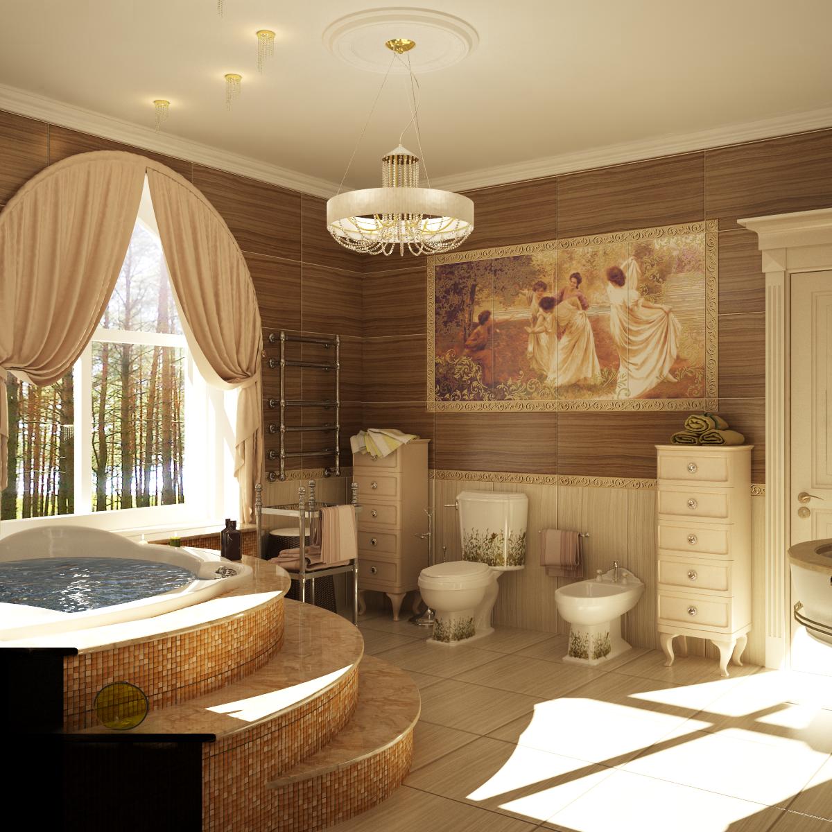 Разработка и реализация дизайн проекта коттеджа в поселке Ямное: ванная комната, фото 3 Разработка и реализация дизайн проекта коттеджа в поселке Ямное: ванная комната, фото 3