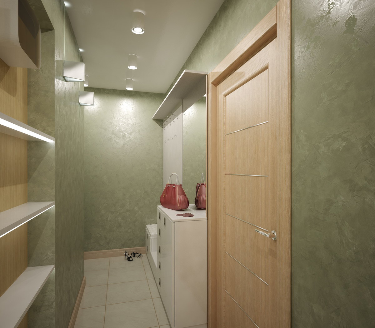 Разработка дизайна интерьера для квартиры на улице Таранченко: прихожая