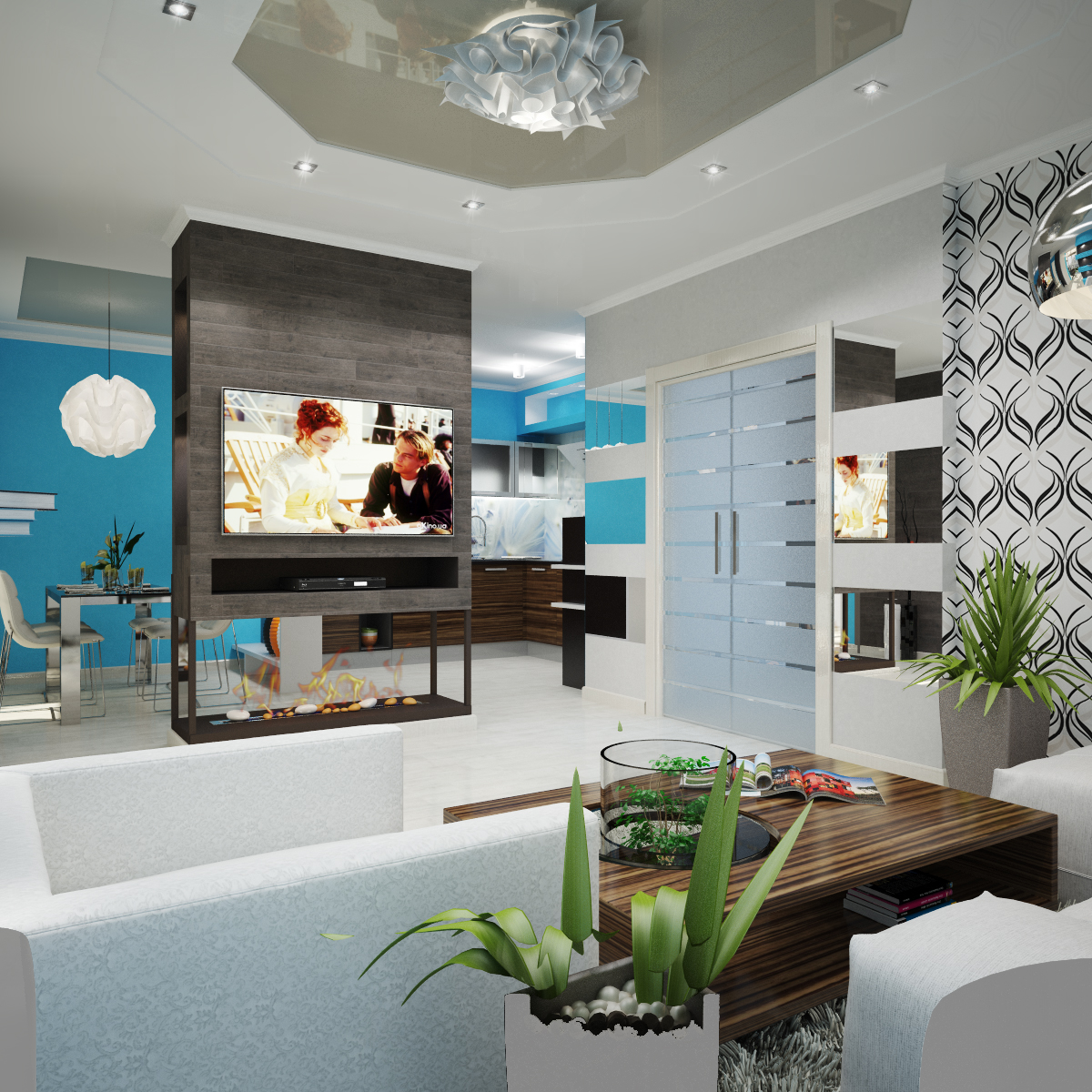 Дизайн проект квартиры на Большой Манежной 13: гостиная, фото 3