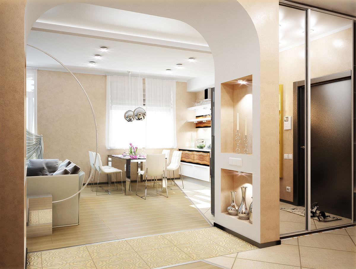 Разработка дизайна интерьера для квартиры на проспекте Патриотов: кухня, фото 1