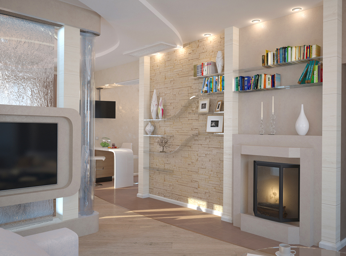 Разработка дизайна интерьера для коттеджа в Воронеже: гостиная, фото 3 Разработка дизайна интерьера для коттеджа в Воронеже: гостиная, фото 3