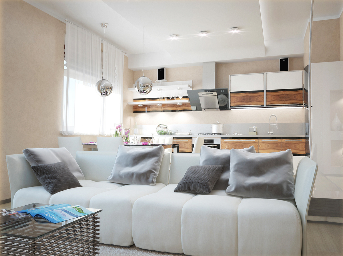 Разработка дизайна интерьера для квартиры на проспекте Патриотов: гостиная, фото 3