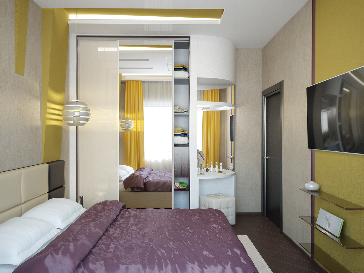 Разработка дизайна для коттеджа в поселке Ямное: спальня, фото 3