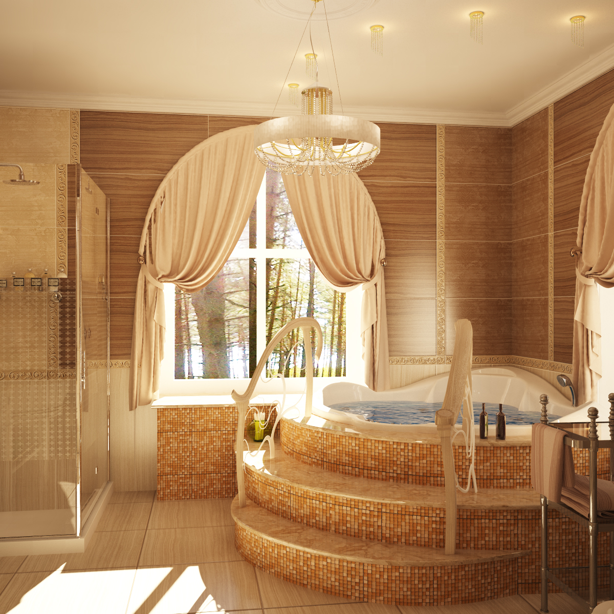 Разработка и реализация дизайн проекта коттеджа в поселке Ямное: ванная комната, фото 4 Разработка и реализация дизайн проекта коттеджа в поселке Ямное: ванная комната, фото 4