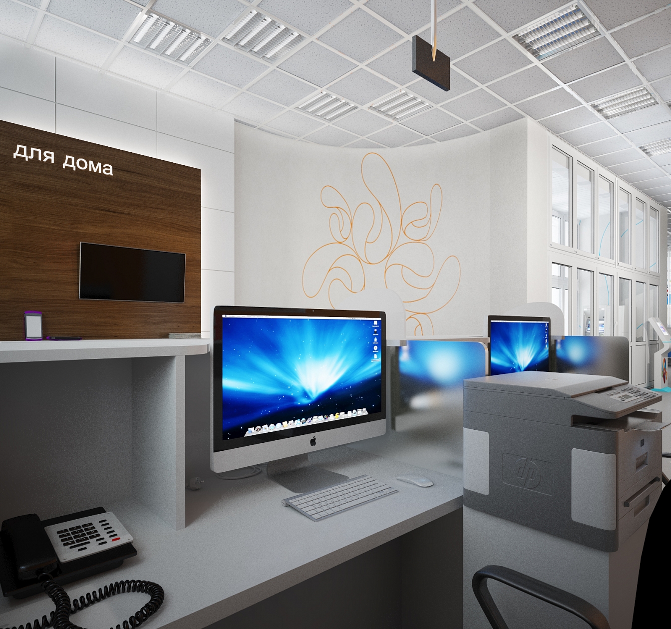 Дизайн проект офиса предствительства компании Ростелеком: фото 12