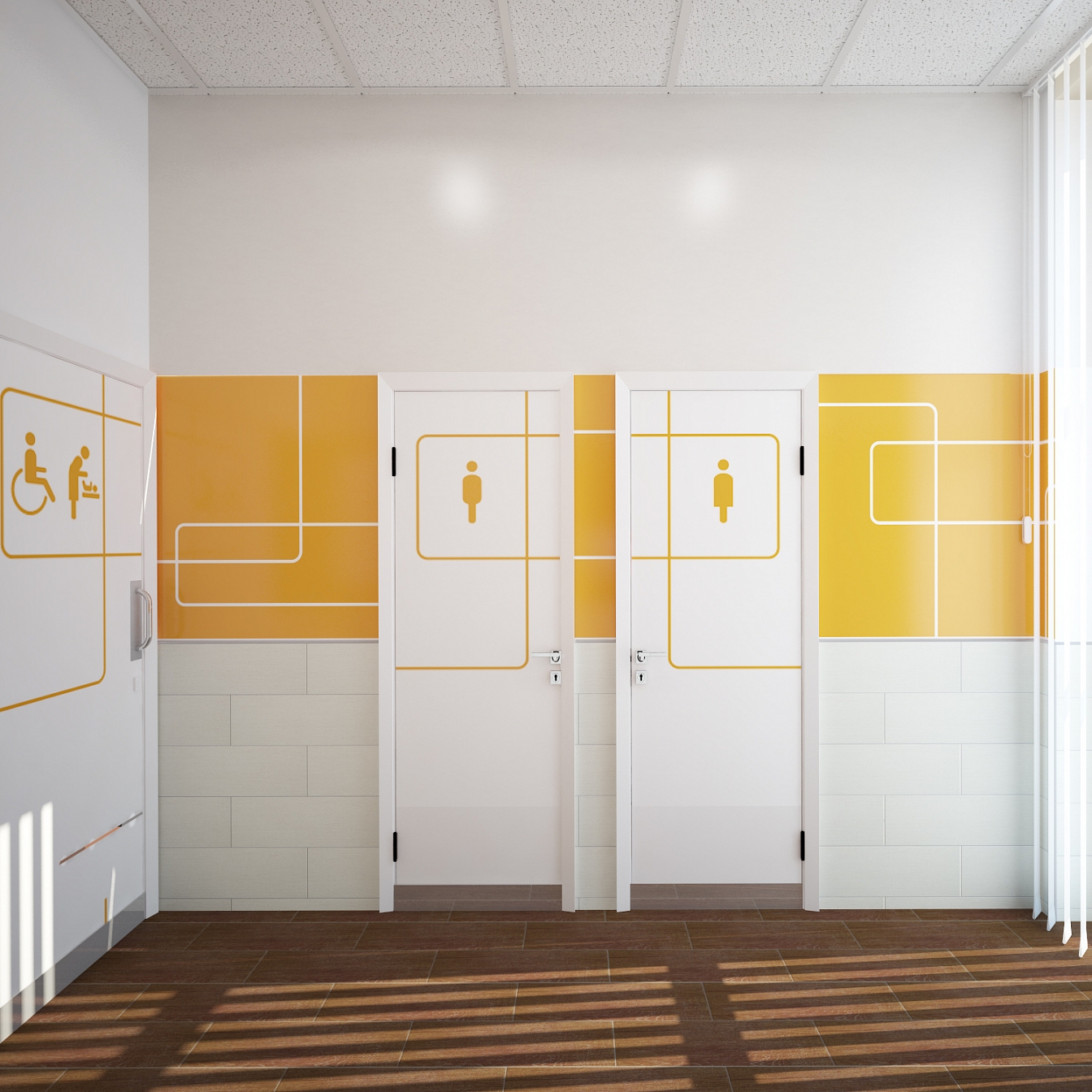 Разработка дизайна для представительства компании Лукойл: туалет, фото 4