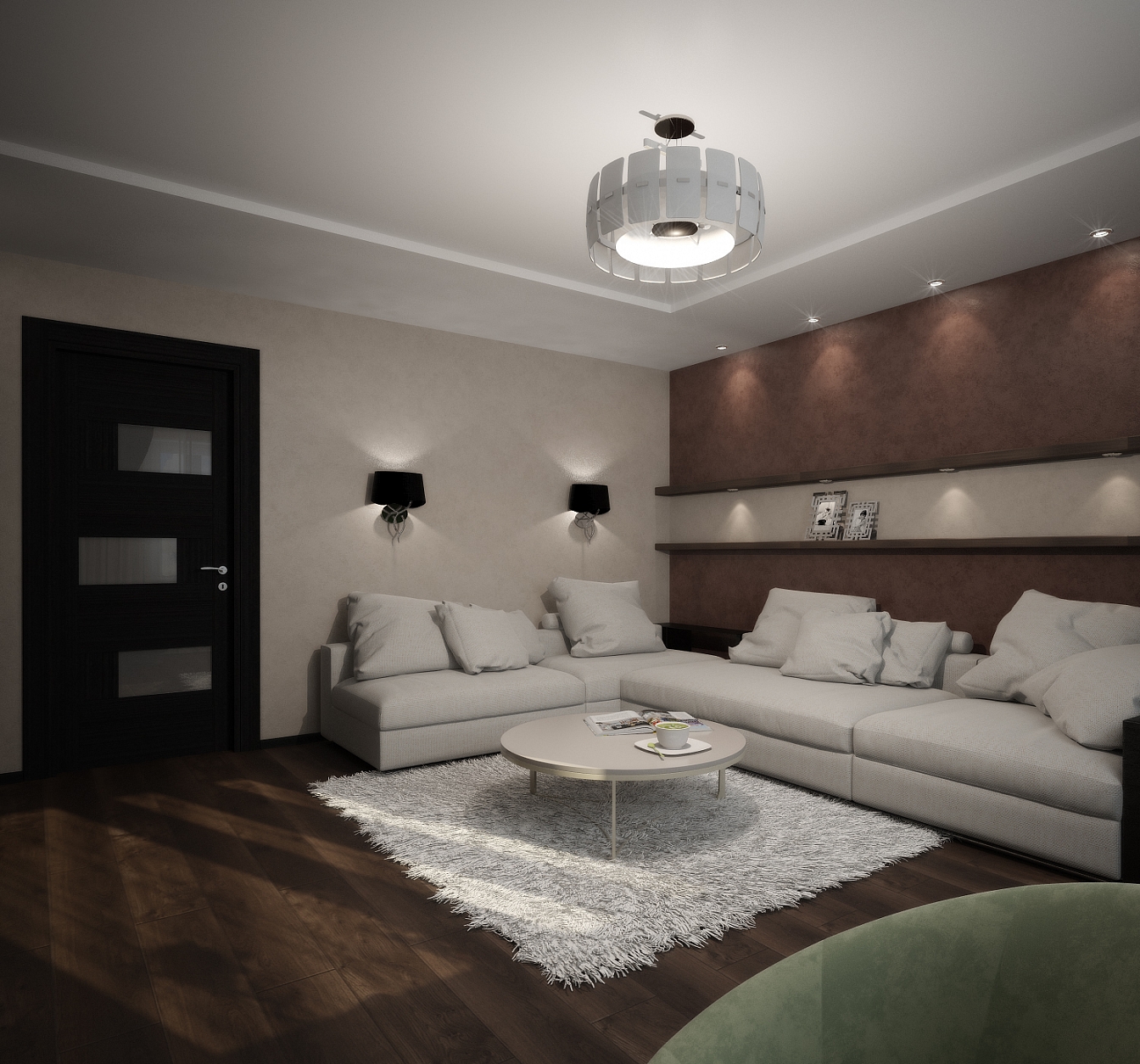 Дизайн проект квартиры на Олимпийском: гостиная, фото 4