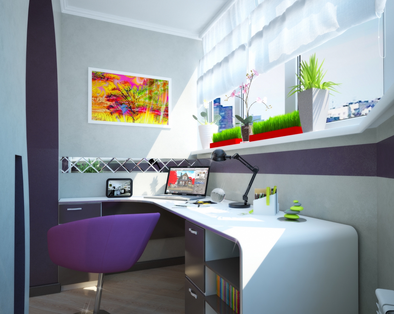 Разработка дизайна квартиры на Димитрова: кабинет, фото 1