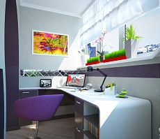Разработка дизайна квартиры на Димитрова: кабинет, фото 1