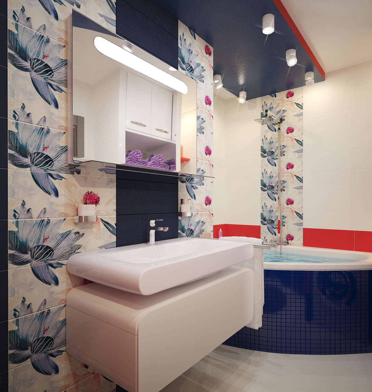 Разработка дизайна квартиры на Димитрова: ванная комната, фото 1