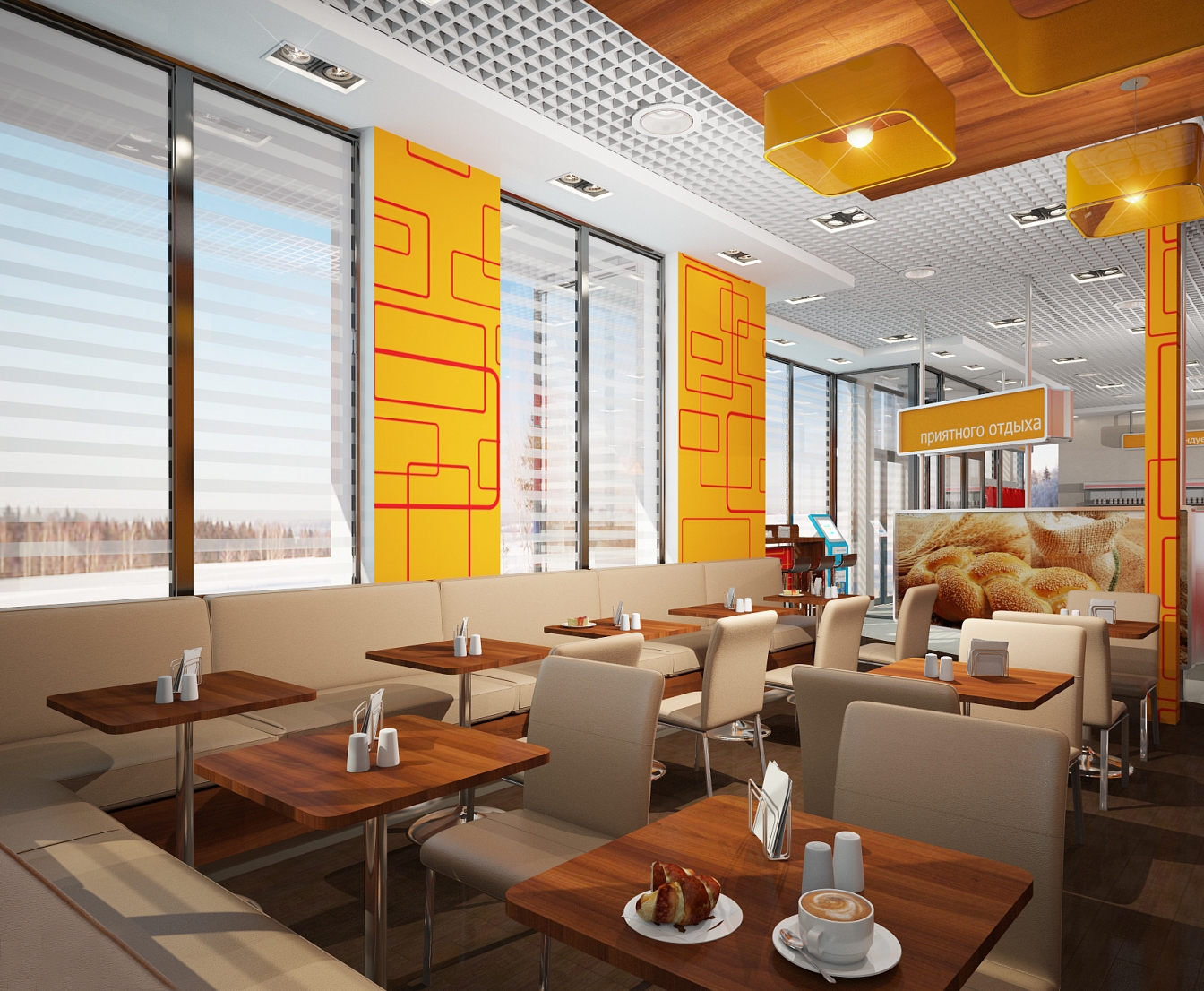 Разработка дизайна для представительства компании Лукойл: кафе, фото 2