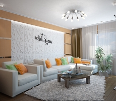 Дизайн интерьера квартиры на Фридриха Энгельса: гостиная, фото 1