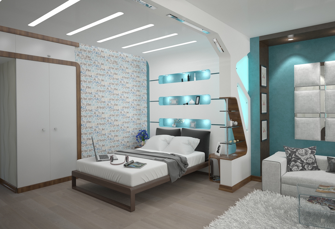 Дизайн интерьера квартиры на бульваре Победы: спальня, фото 1