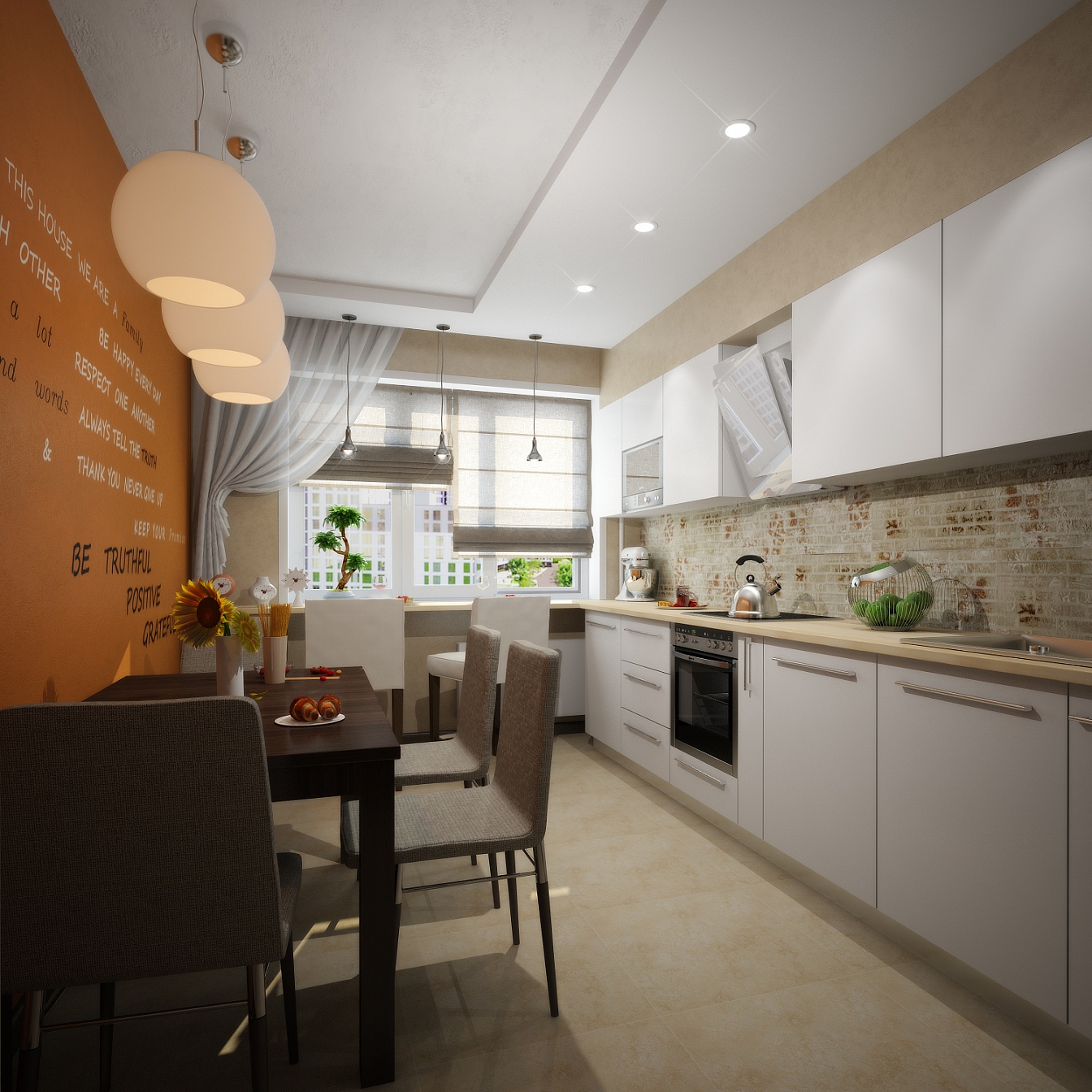 Дизайн проект дома на Владимира Невского: кухня, фото 1