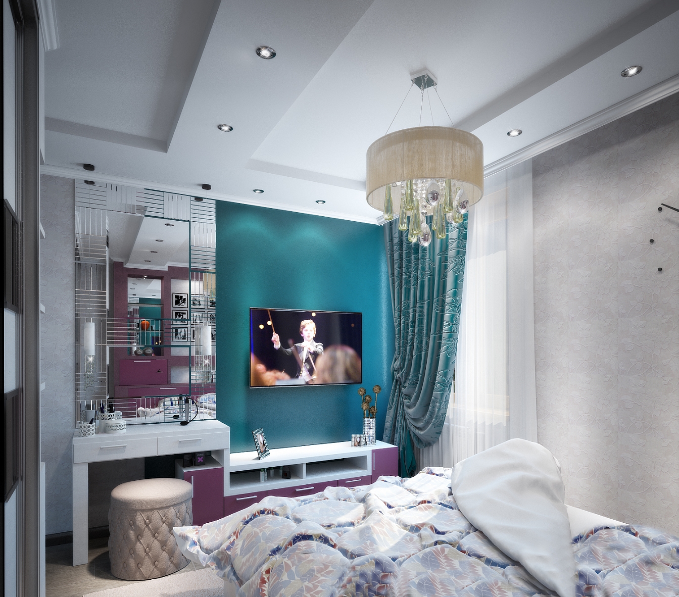 Дизайн интерьера квартиры на Фридриха Энгельса: спальня, фото 3
