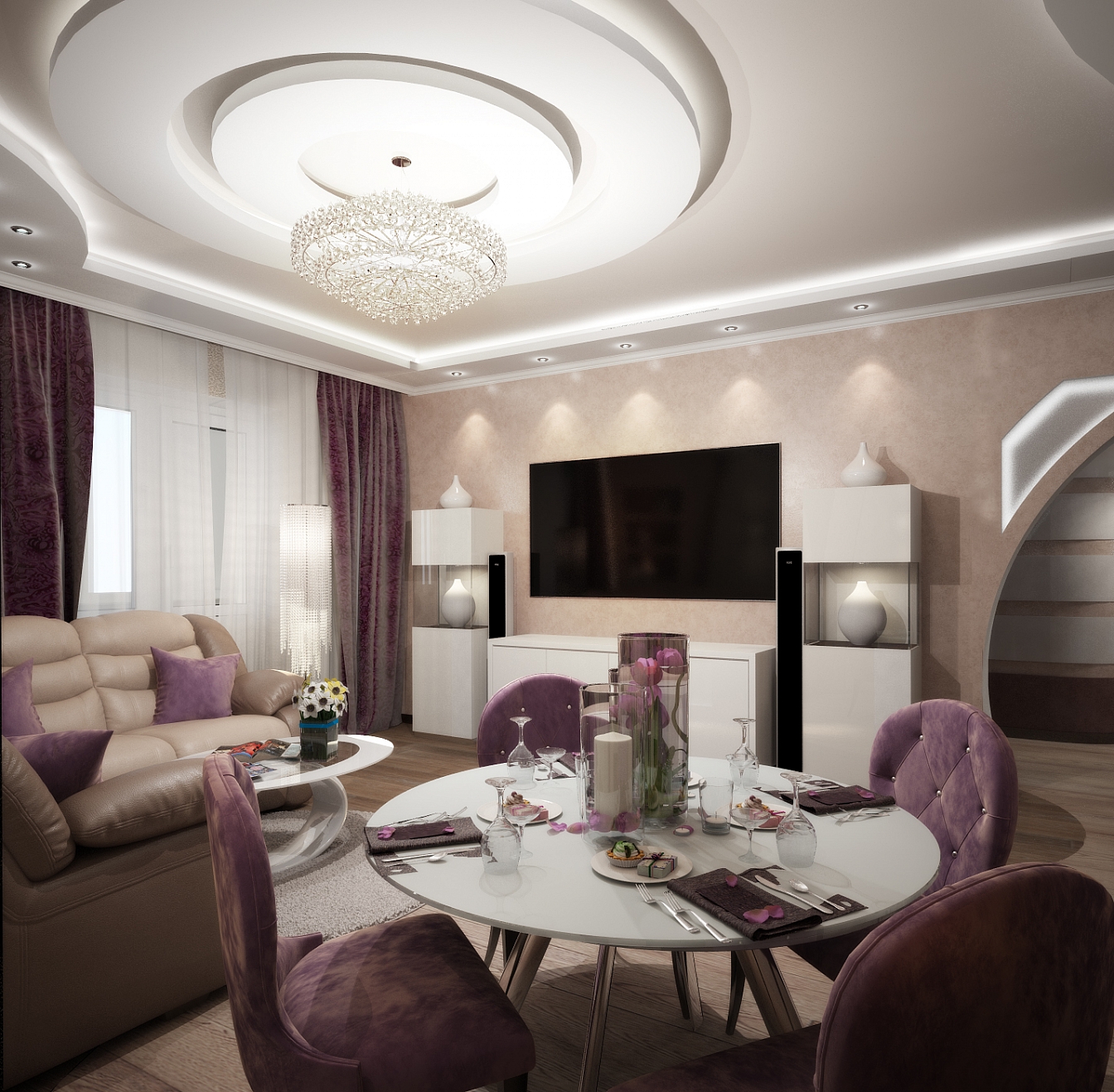 Разработка дизайн проекта квартиры на Большой Манежной 5: гостиная, фото 5