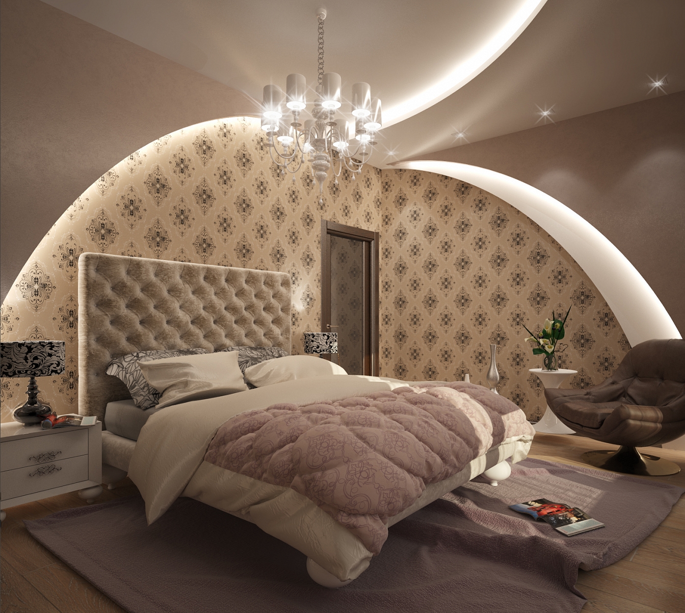 Разработка дизайн проекта квартиры на Большой Манежной 5: спальня, фото 1