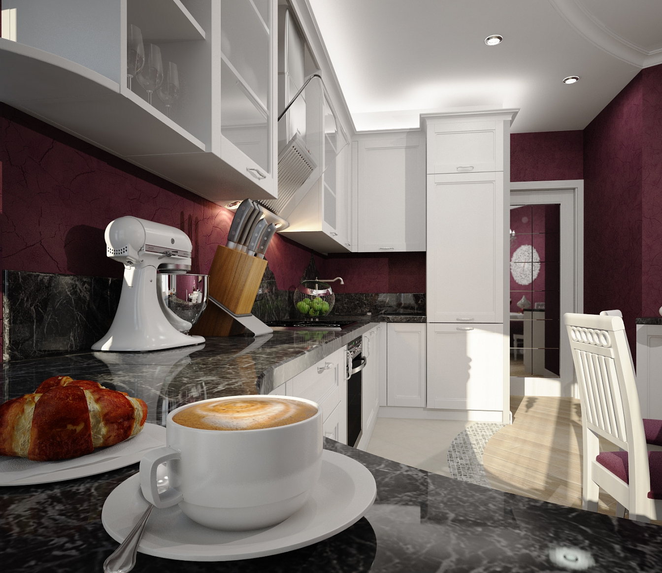 Разработка дизайн проекта квартиры на Большой Манежной 5: кухня, фото 5