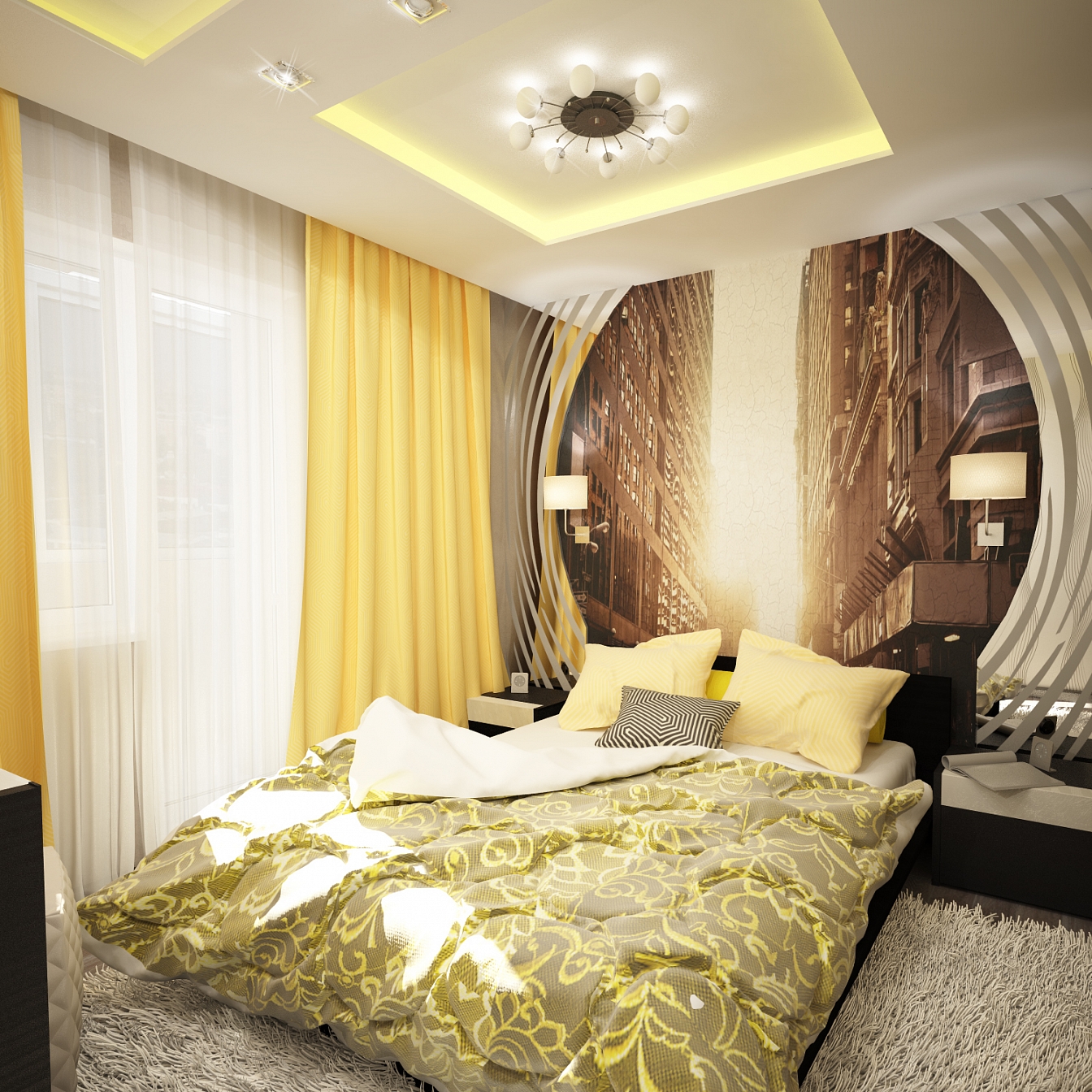 Дизайн проект дома на Владимира Невского: спальня, фото 1