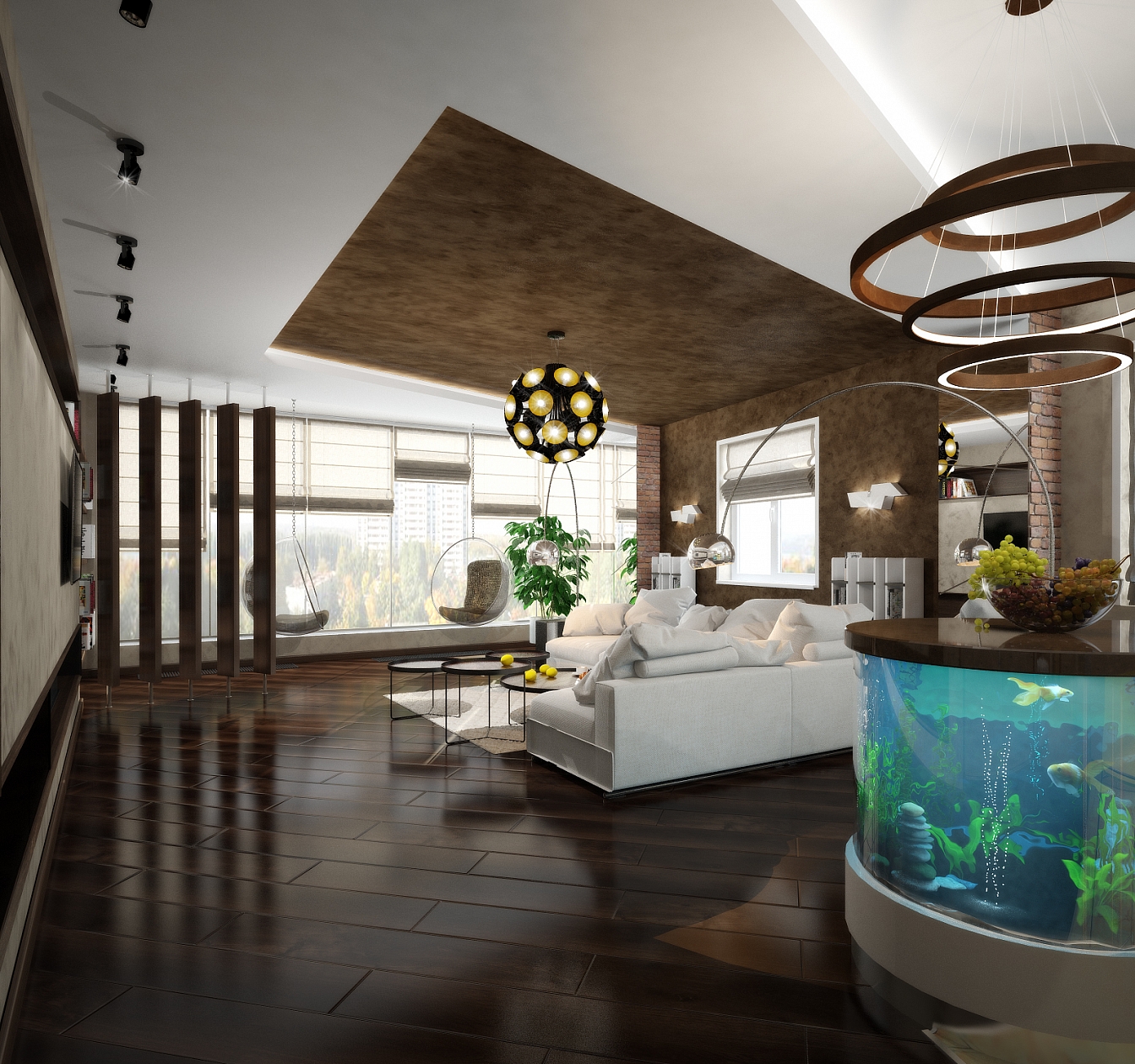 Разработка индивидуального дизайна для квартиры на Сакко и Ванцетти: гостиная, фото 1