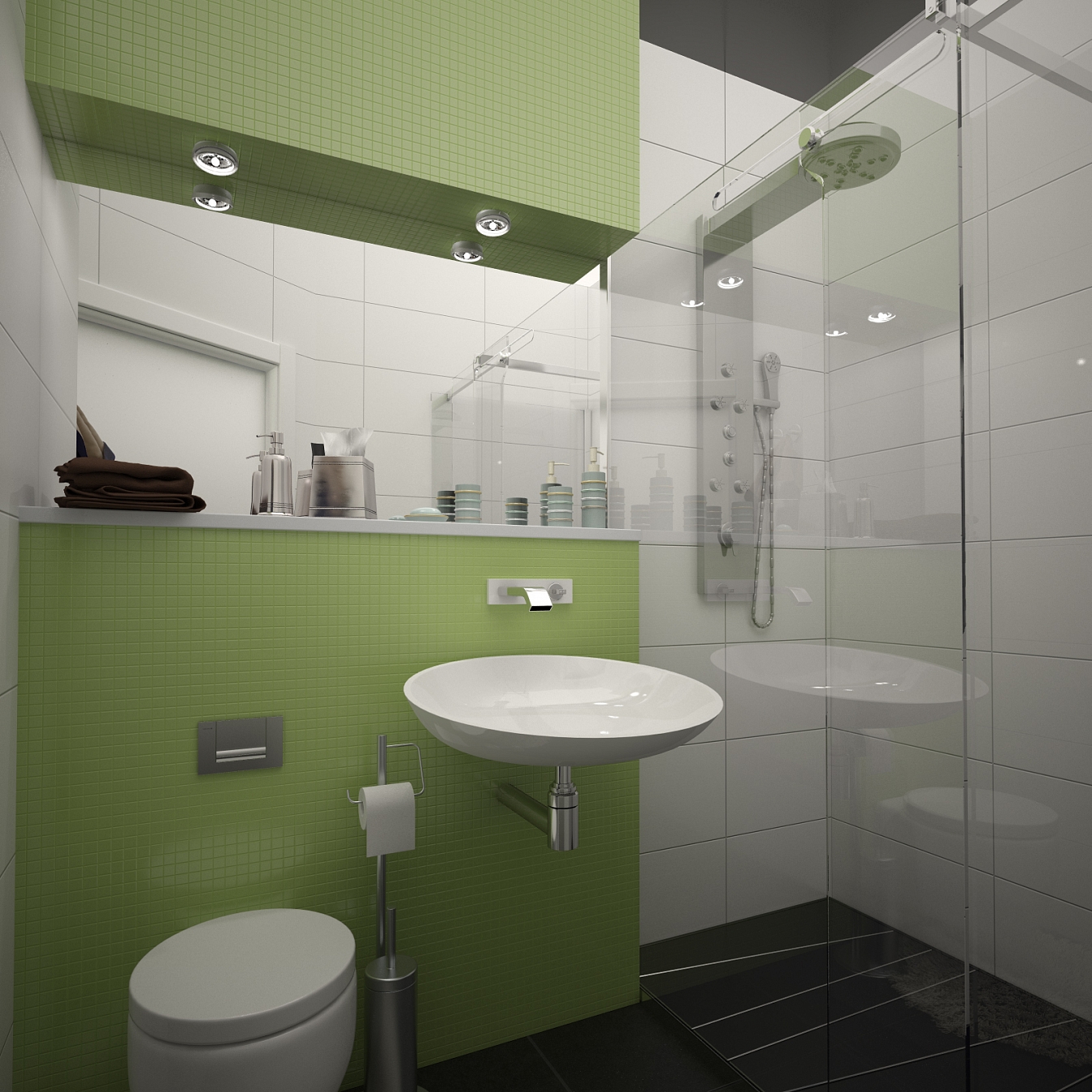 Дизайн проект квартиры на Кразнознаменной: туалет, фото 3