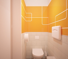 Разработка дизайна для представительства компании Лукойл: туалет, фото 3