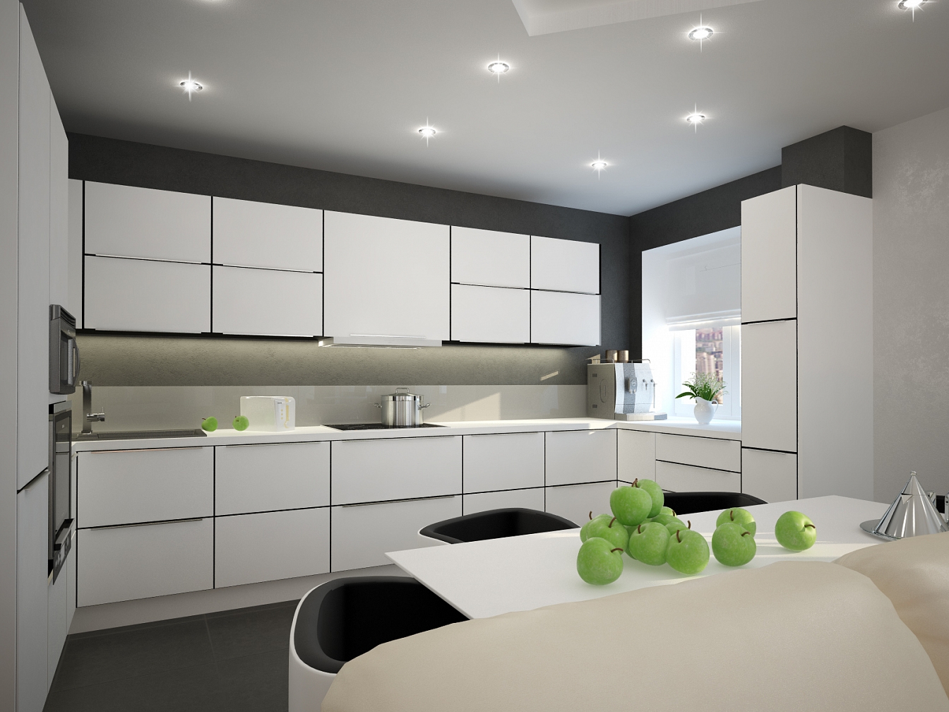 Дизайн проект квартиры на Кразнознаменной: кухня, фото 1