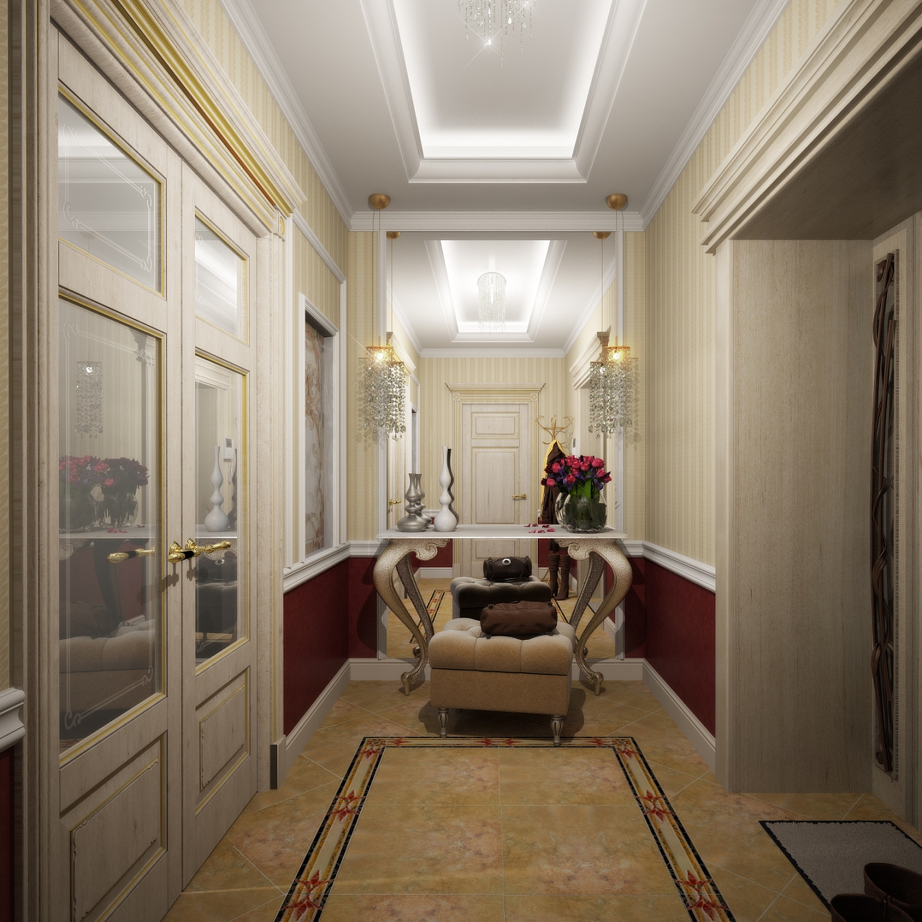 Разработка и реализация дизайн проекта коттеджа в поселке Ямное: прихожая, фото 5 Разработка и реализация дизайн проекта коттеджа в поселке Ямное: прихожая, фото 5