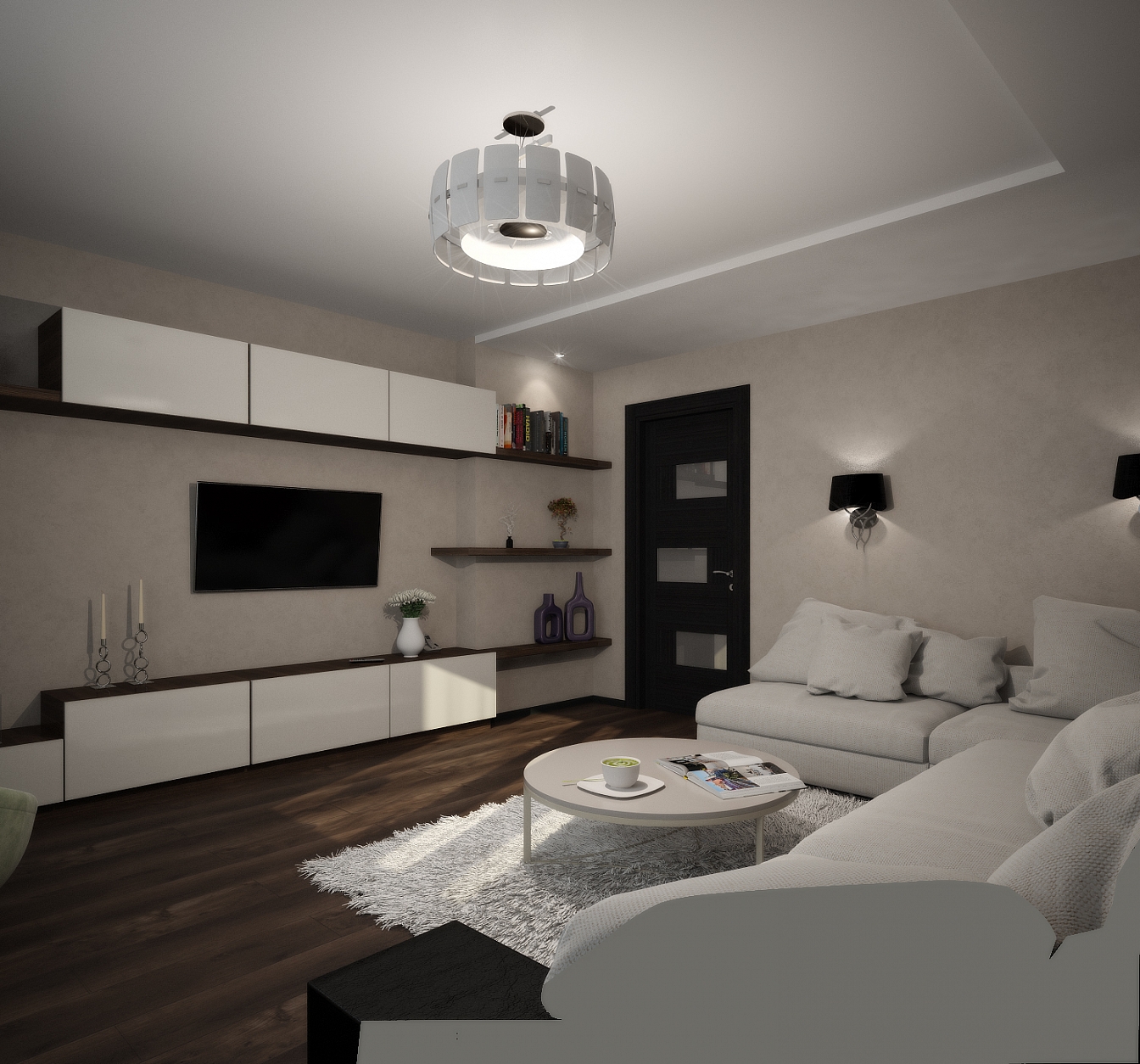 Дизайн проект квартиры на Олимпийском: гостиная, фото 2