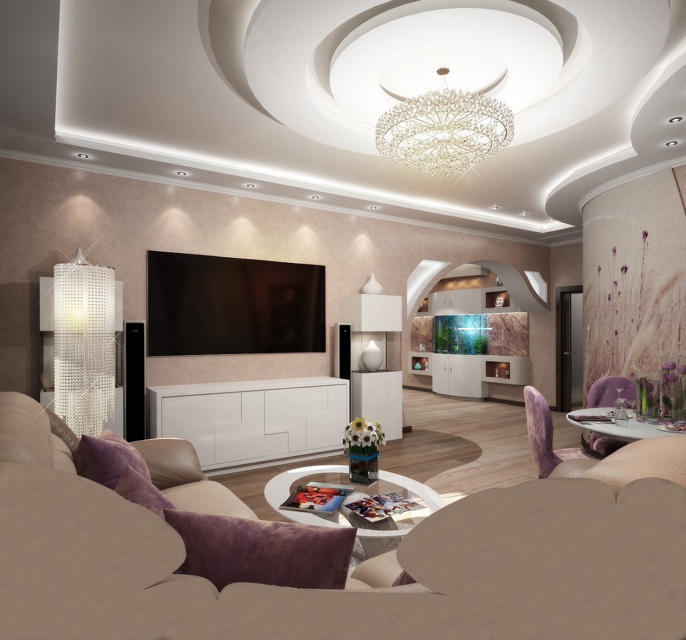 Разработка дизайн проекта квартиры на Большой Манежной 5: гостиная, фото 2