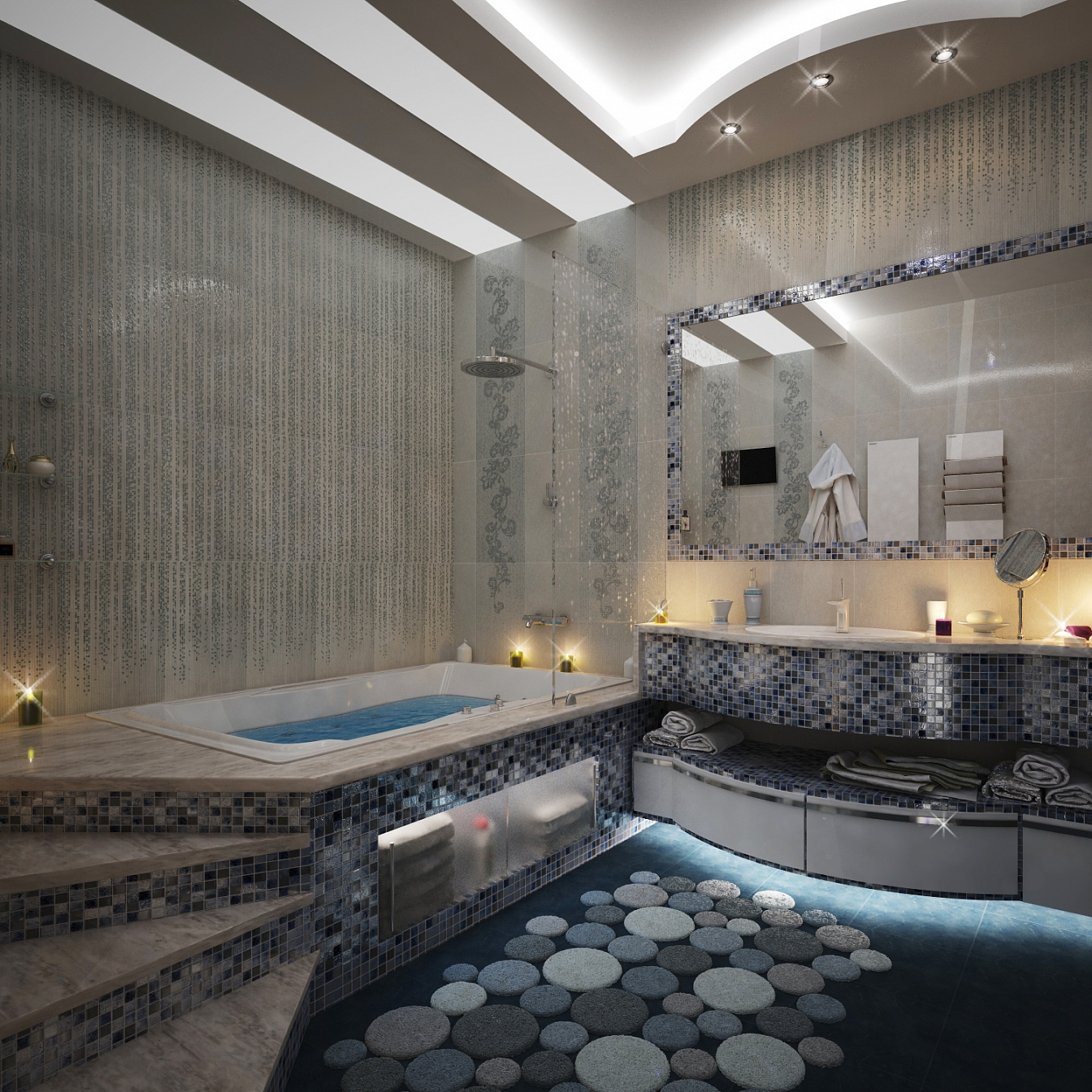 Разработка дизайн проекта квартиры на Большой Манежной 5: ванная комната, фото 2