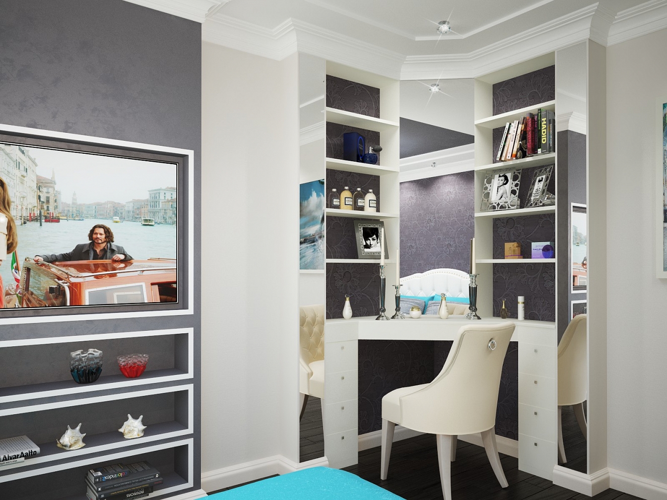 Дизайн проект квартиры на Большой Манежной 13: спальня, фото 5