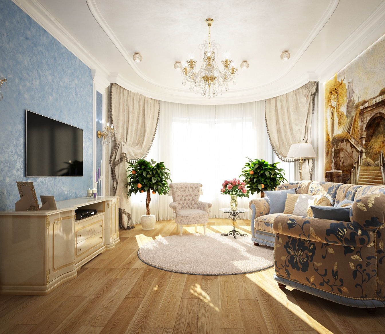 Разработка и реализация дизайн проекта коттеджа в поселке Ямное: гостиная, фото 9 Разработка и реализация дизайн проекта коттеджа в поселке Ямное: гостиная, фото 9