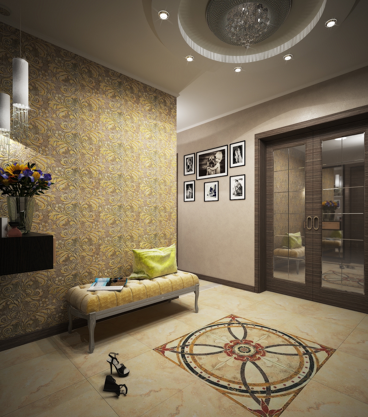 Дизайн проект интерьера квартиры на Тютчева: прихожая, фото 3