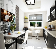 Дизайн проект квартиры на Олимпийском: кухня, фото 3