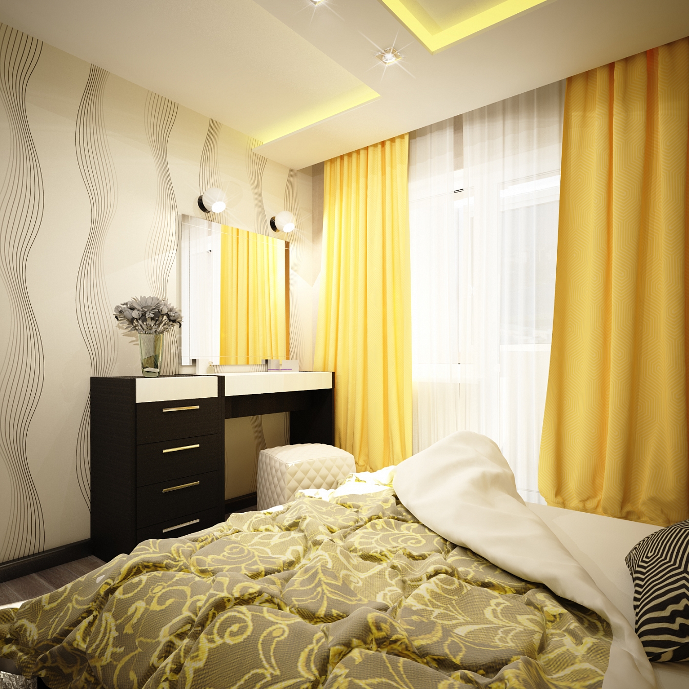 Дизайн проект дома на Владимира Невского: спальня, фото 3