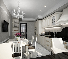 Дизайн проект интерьера квартиры на Тютчева: кухня, фото 4