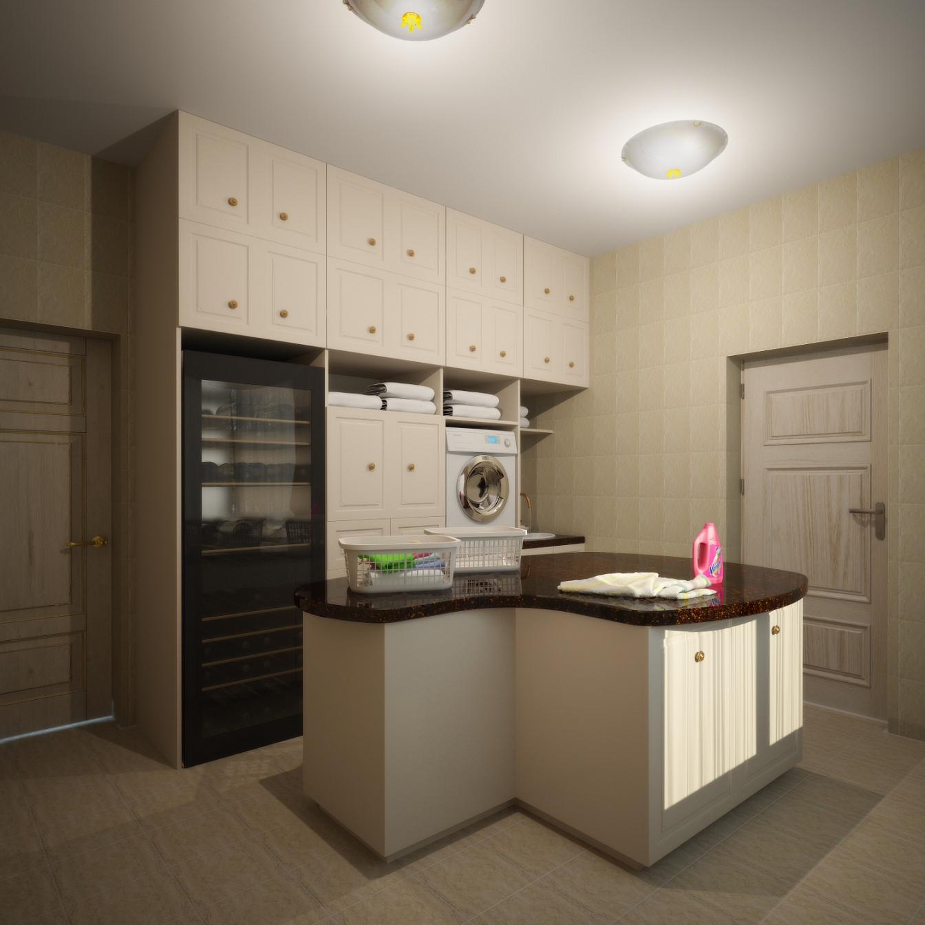 Разработка и реализация дизайн проекта коттеджа в поселке Ямное: прачечная, фото 1 Разработка и реализация дизайн проекта коттеджа в поселке Ямное: прачечная, фото 1