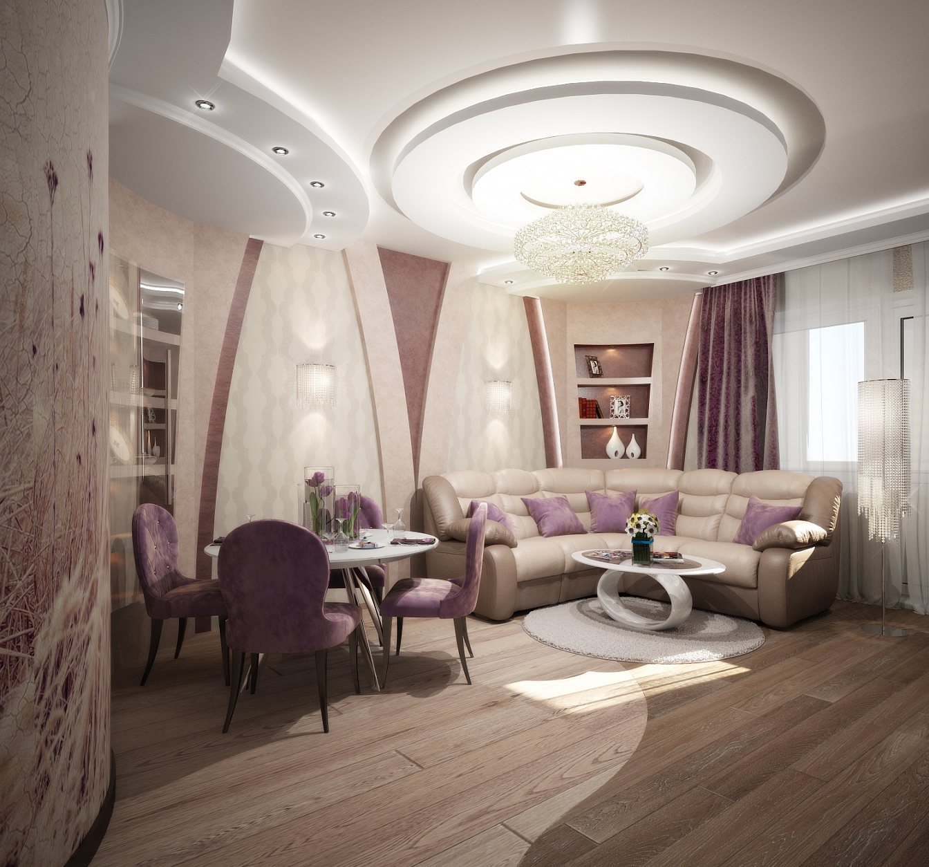 Разработка дизайн проекта квартиры на Большой Манежной 5: гостиная, фото 1