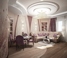 Разработка дизайн проекта квартиры на Большой Манежной 5: гостиная, фото 1