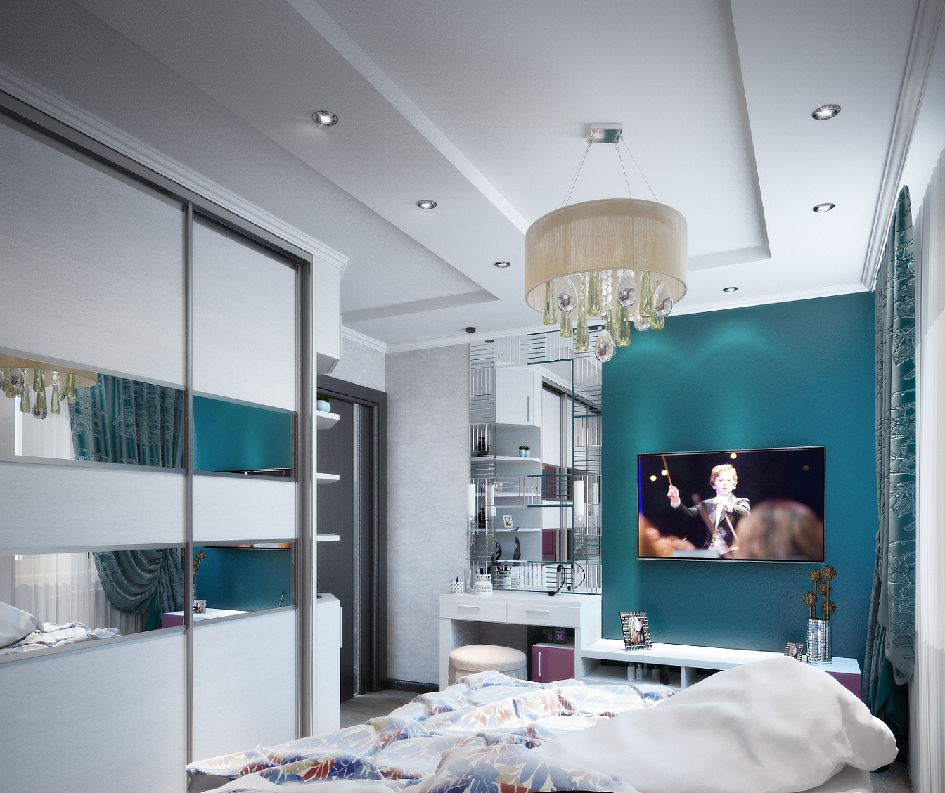 Дизайн интерьера квартиры на Фридриха Энгельса: спальня, фото 2