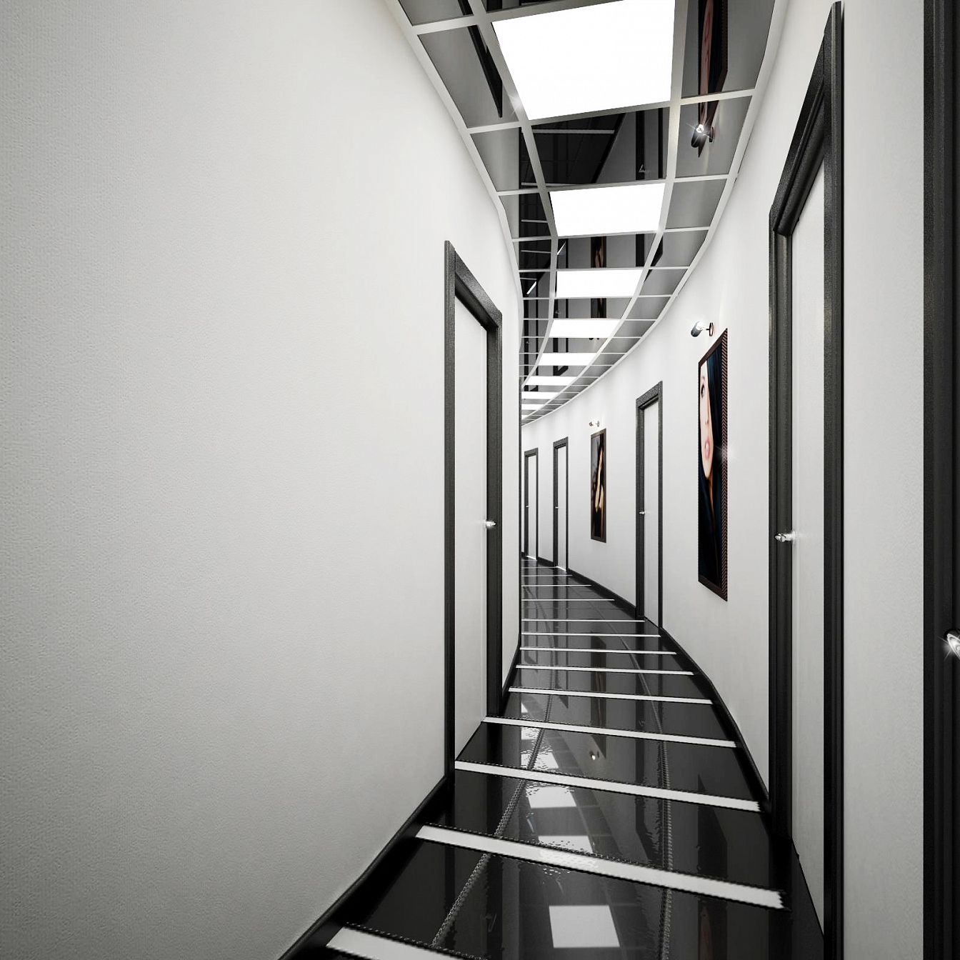 Разработка дизайна для офиса представительства компании Дешели: коридор, фото 2