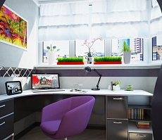 Разработка дизайна квартиры на Димитрова: кабинет, фото 2