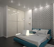 Дизайн проект квартиры на Кразнознаменной: спальня, фото 3