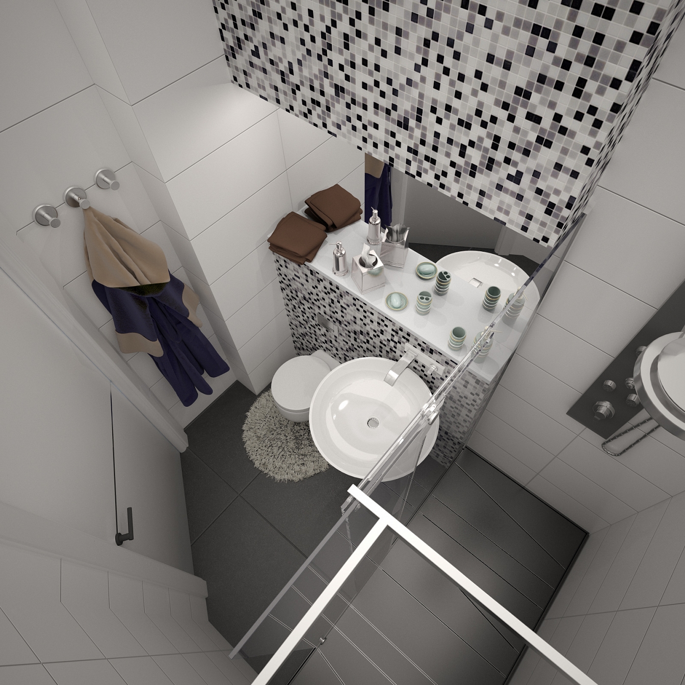 Дизайн проект квартиры на Кразнознаменной: туалет, фото 4