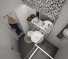 Дизайн проект квартиры на Кразнознаменной: туалет, фото 4
